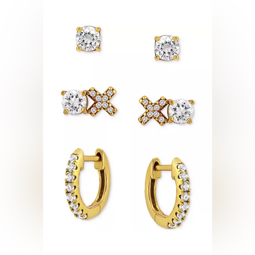 NWT And Now This Two Pair of Rose Gold a set of hoops and set of studs